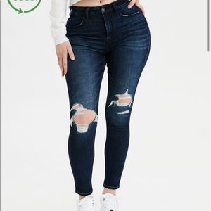 American Eagle dark wash ripped jeans